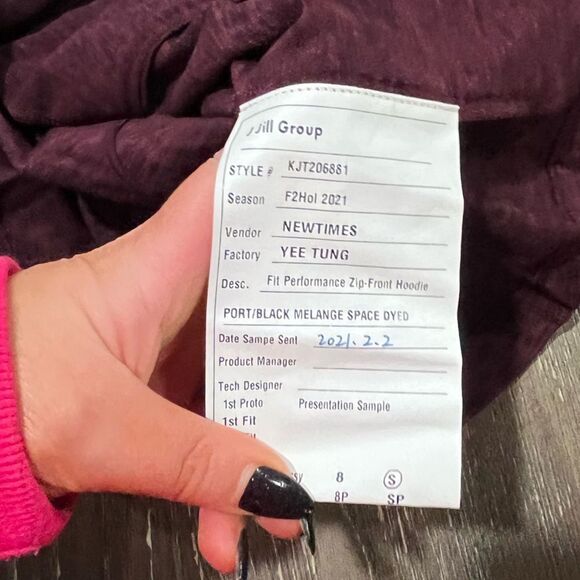 J. Jill Fit Performance Full Zip Hoodie Jacket Long Sleeve Heather Purple S - Picture 8 of 11